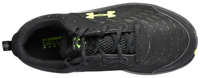 Under Armour Men's Charged Assert 10 Shoes, (004) Black/Black/High Vis Yellow, 8.5 X-Wide