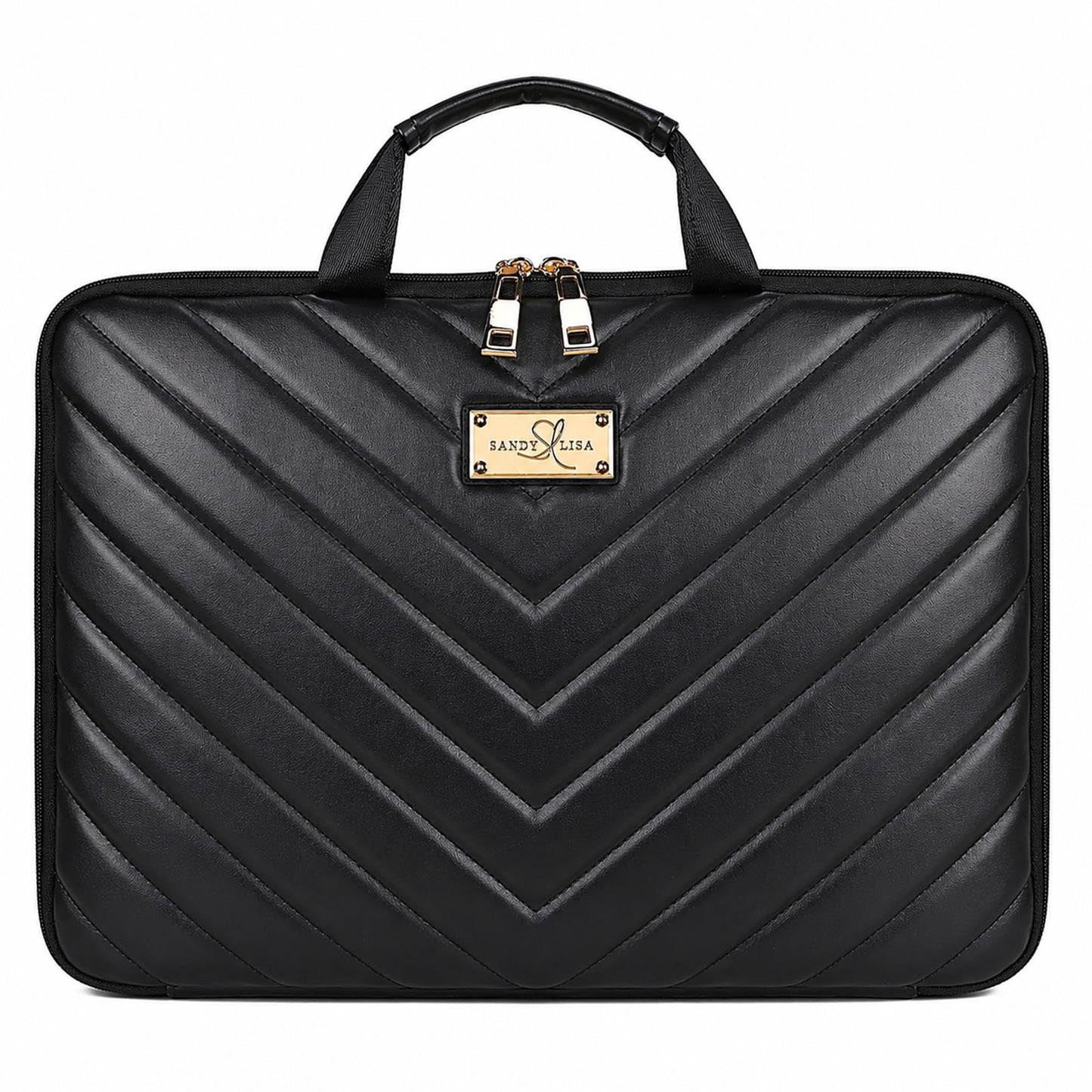 SANDY LISA Capri Women Laptop Sleeve |Compatible with MacBook Pro 14 inch | MacBook Air/Pro 13-13.3 Notebook | MacBook Air M2 13 inch | Buttery Soft Padded Chevron - Black