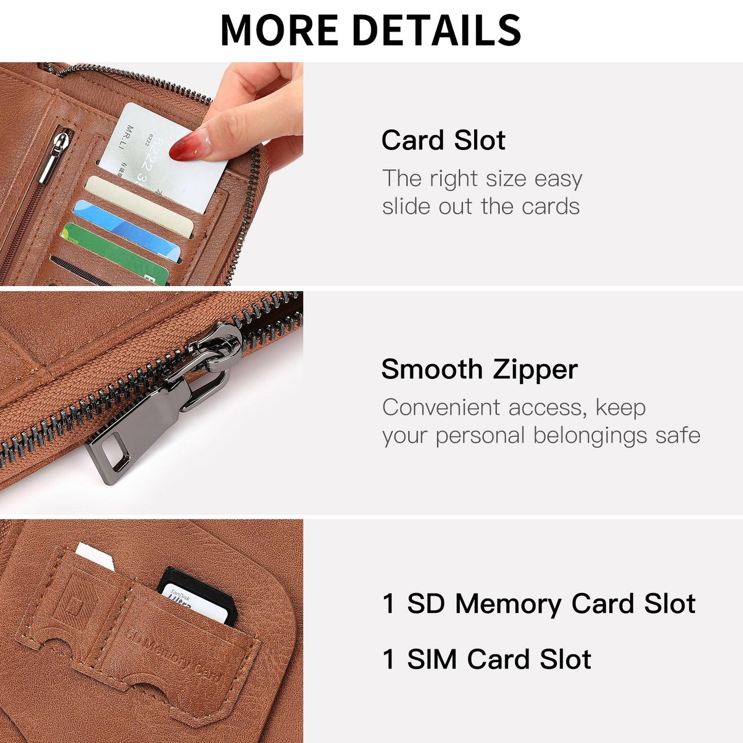 LEEXTON RFID Blocking with Zipper Travel Passport Wallet,Travel Document Organizer for Men and Women Family Holder with Wrist Strap