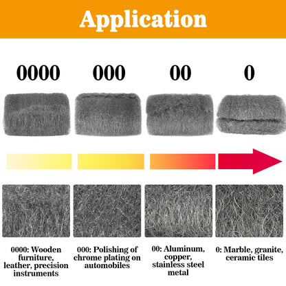 MAQIHAN Steel Wool Pads 0000 Fine - 30PCS Precutting 0000 Steel Wool for Glass, Wood, Metal Polishing, Water Stains Cleaning, Mice Control, Hole & Gap Filler