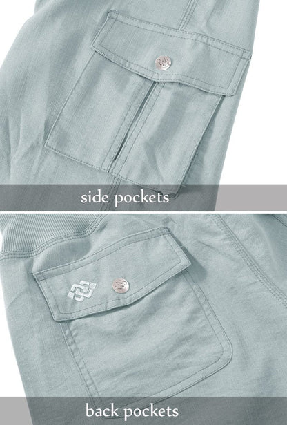MoFiz Womens Capris with Pockets Loose Fit Casual Capri Pants Dressy Lightweight Ladies Baggy Cargo Pants for Hiking Light Gray XS