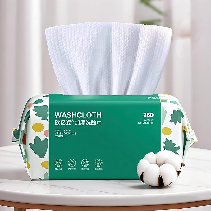 Soft Disposable Face Towel, Cotton Facial Dry Wipes 100 Count, Cotton Dry Wipes