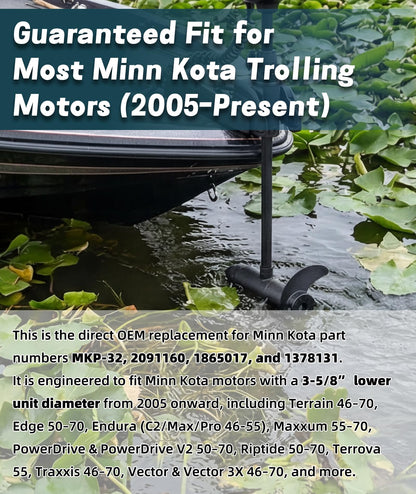 MKP-32 Weedless Wedge 2 Prop Replacement for Minn Kota Prop, Minn Kota– Fits 3-5/8” Motors Diameter for Edge, Endura, PowerDrive, Riptide 50-70lb – Trolling Motor Propeller Replaces 2091160 1865017