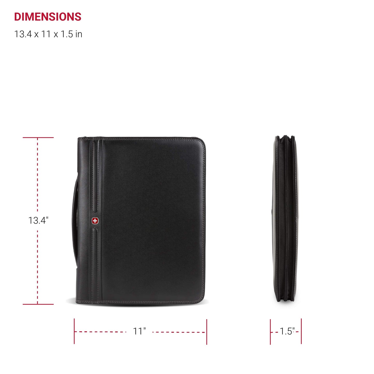 Wenger Concept Zippered Padfolio, Padded Document Organizer, Black