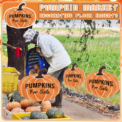 Otoolling 4 Pcs Pumpkins for Sale Yard Sign with Stakes Fall Thanksgiving Garden Patch Signs 15.7 x 13 Inch Fall Pumpkin Weatherproof Decorative for Outdoor Yard Garden Lawn