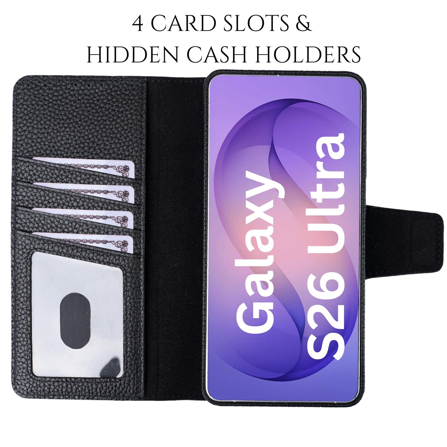 BLACKBROOK for Samsung S26 Ultra Wallet Case, Full Grain Leather, Carter Detachable 2-in-1 Set, Ready for MagSafe Wireless Charging, RFID 4 Card Slots, Magnetic Flip Case