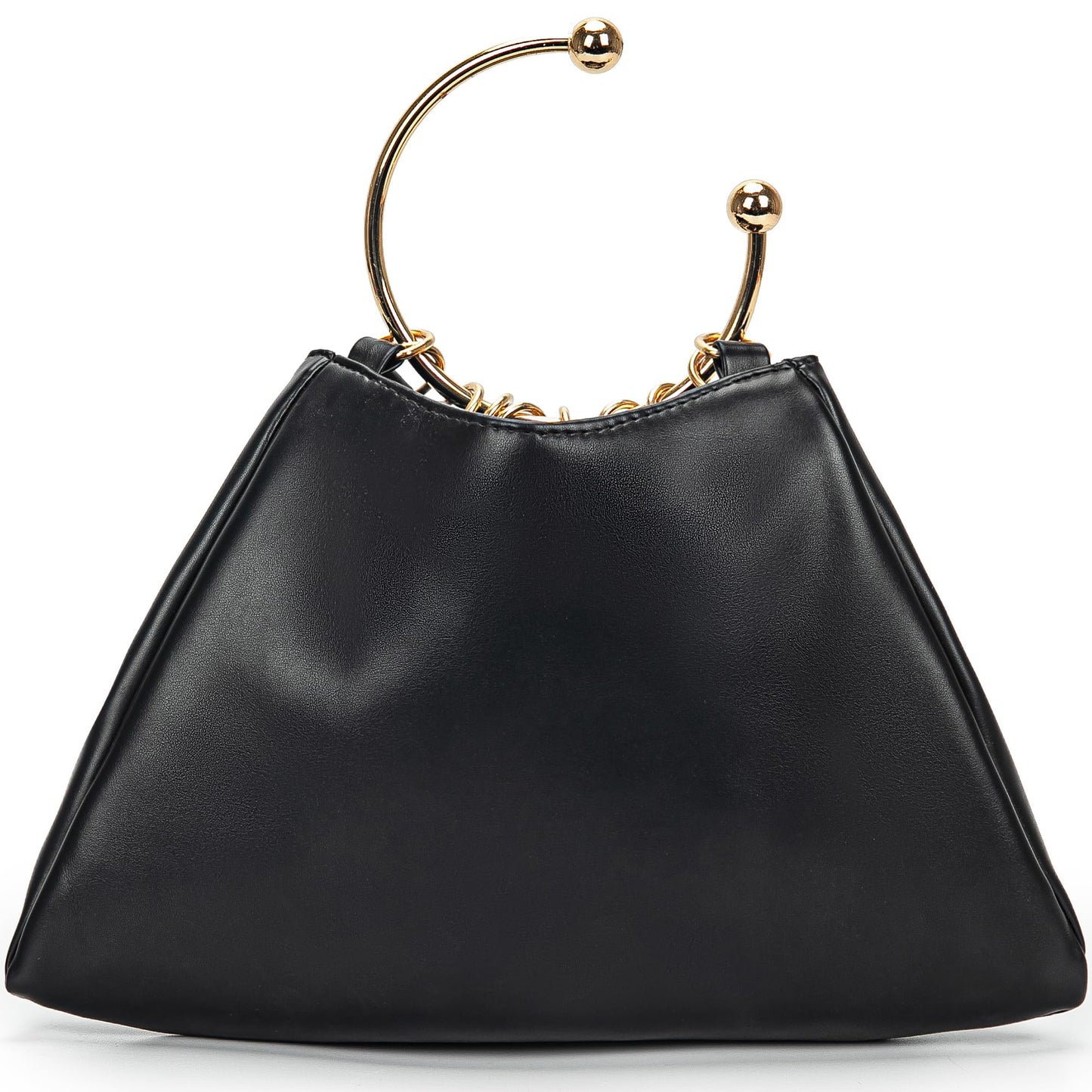 Elegant Evening Bag Clutch Purses for Women Lightweight Soft Pleated PU Top Handle Handbags for Party Prom Cocktail Wedding(black)