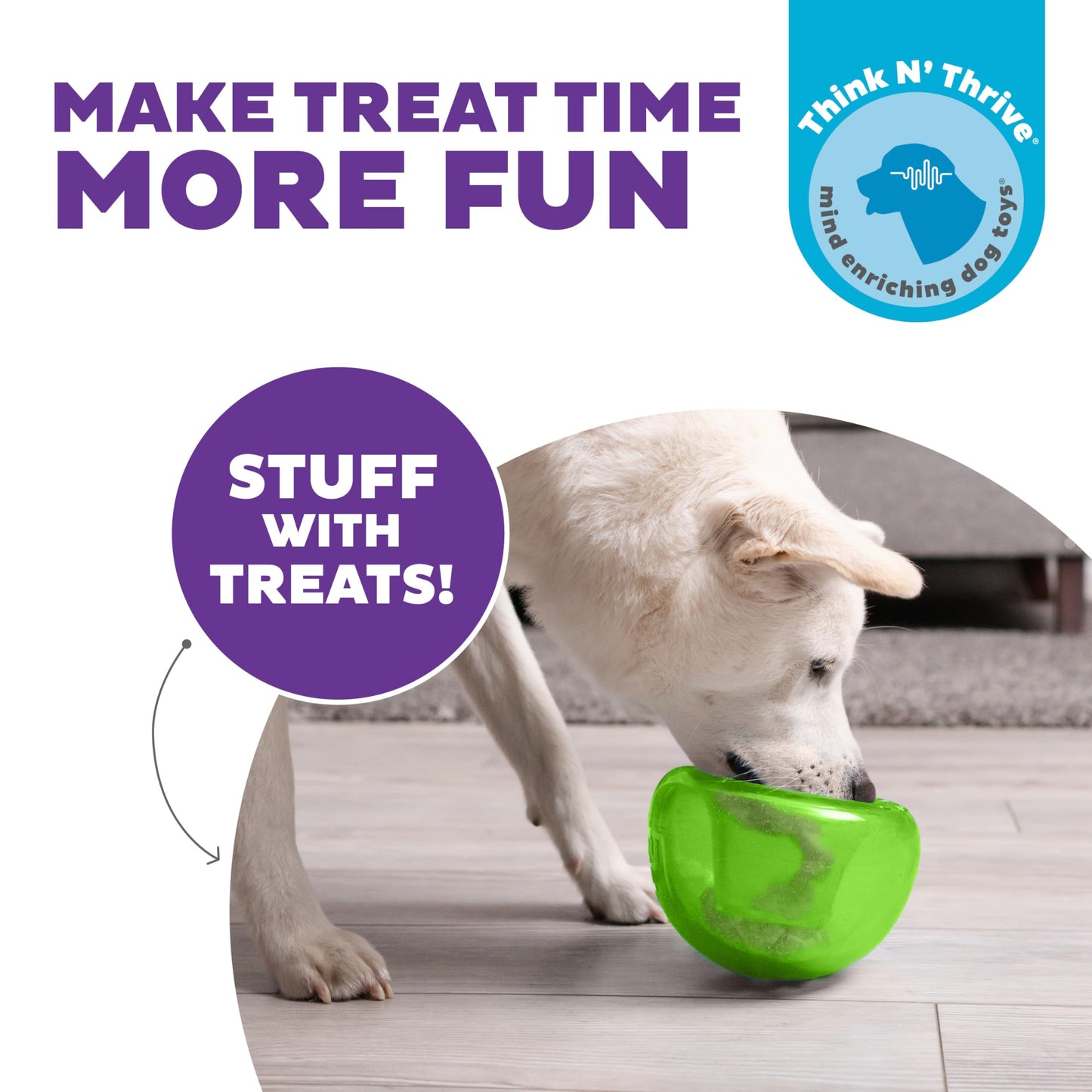 Outward Hound by Planet Dog Snoop Durable Interactive Treat Dispensing Dog Toy, Large, Green