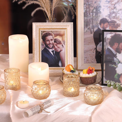 NITIME 12Pcs Assorted Gold Votive Candle Holders, Tea Light Candle Holder for Table Centerpiece, Gold Candle Holders for Wedding Centerpieces, Brithday and Holiday Decorations