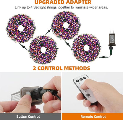 Chuya Halloween String Light Decor Orange Purple Lights 105FT 300 LED Fairy Light END to END Plug UL588 Waterproof Outdoor Indoor Decoration for Party Yard Christmas Tree(No Music)