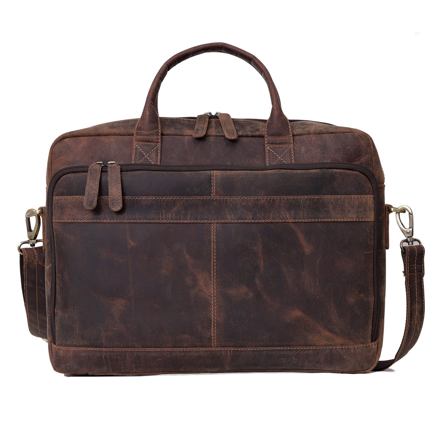 Leather briefcase bag for men Leather Laptop Bags For Men and Women Travel Messenger Bag 16 Inch (Vintage Brown, 16 Inch Briefcase)