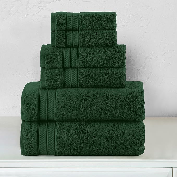 Elegant Comfort Luxury 6-Piece Towel Set, Premium Soft 100% Turkish Cotton
