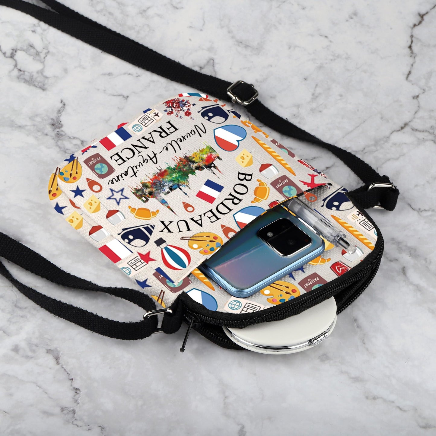 Bordeaux France Travel Shoulder Bag France City Bordeaux Souvenir French Travel Crarry On Bag European City Gift (BORDEAUX)