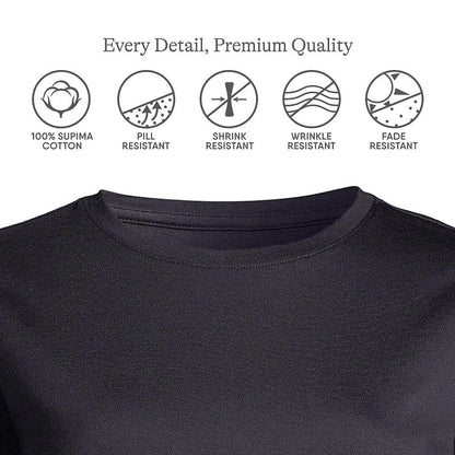 Lands' End Womens Long Sleeve Relaxed Supima Cotton Crew Neck T Shirt Black Plus 3X