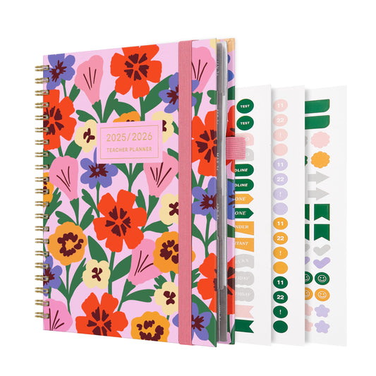 And Per Se Teacher Planner 2025-2026 Academic Year -Teacher Lesson Planner from July 2025 to June 2026, 8.5" x 11", Weekly & Monthly Planning for Teachers with Monthly Tabs, Stickers (Color Block)