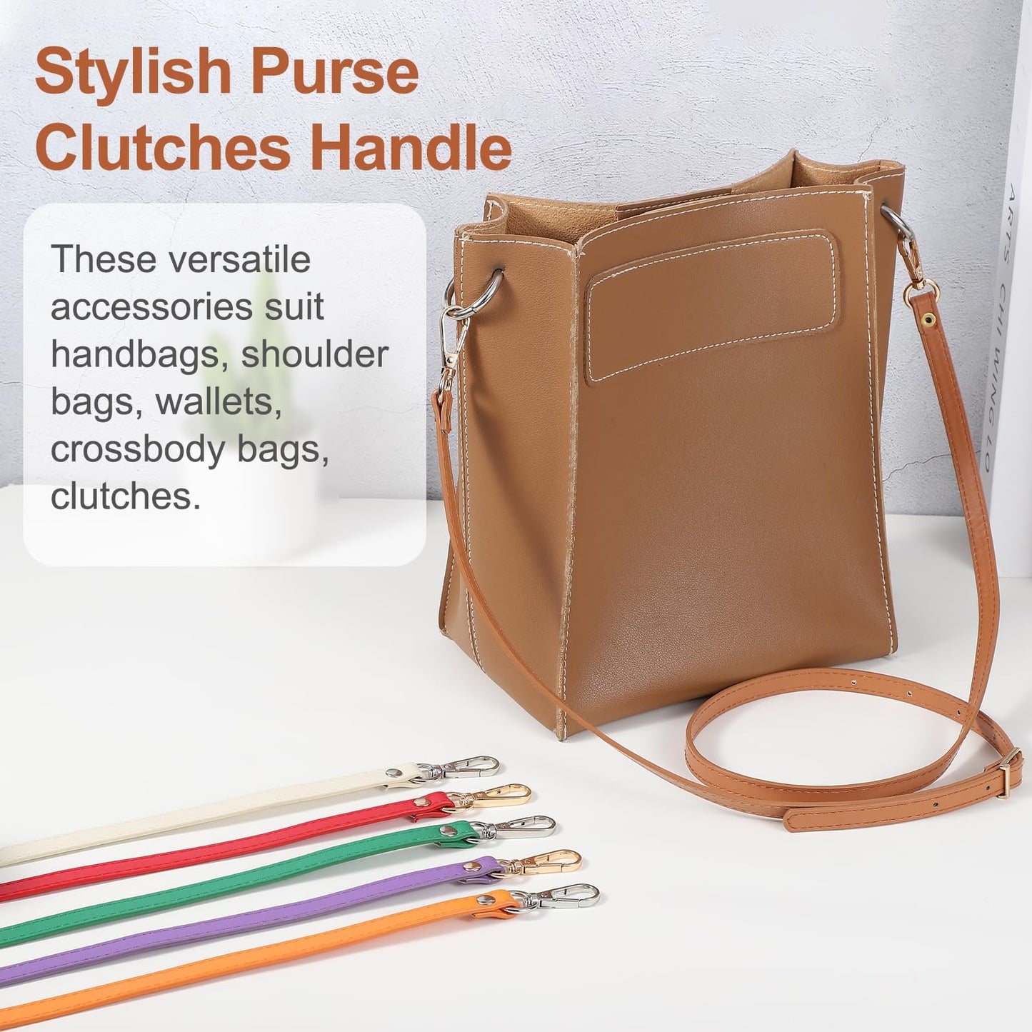 PATIKIL Leather Purse Strap Replacement 47 Inch, PU Adjustable Shoulder Crossbody Replacement Strap with Silver Hardware for Handbags Shoulder Bag Black