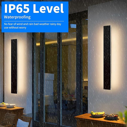 Mikeru 2 Pack Upgraded 39.3" Long LED Wall Sconce, 4.3" Wide IP65 Waterproof Outdoor Wall Lights, 3000K Warm White Exterior Lighting Fixtures for Front Porch, Garage, Basement & Patio