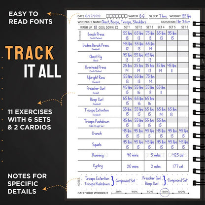 Nextnoid Hardcover Workout Planner Fitness Journal for Women & Men - A5 Sturdy Workout Log Book to Track Gym & Home Workouts - Pink