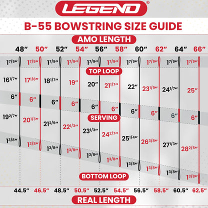 Legend Recurve Bow String - Dacron Bow String Replacement - Traditional Bowstrings - Recurve Bow Archery Accessories - Archery Equipment for Recurve Bows - Bowstring AMO 64 inch - 12 Strands