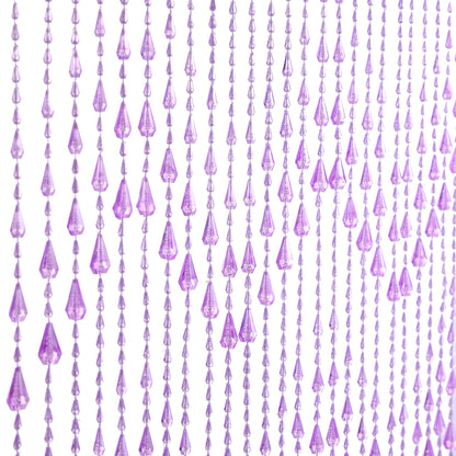 GeeComfy Crystal Beaded Curtain 35.5 x 79 Inches 45 Strands Acrylic Hanging Door Beads String Curtain Room Divider for Doorway Window Living Room Bedroom Decor, Wave Pattern - Pink