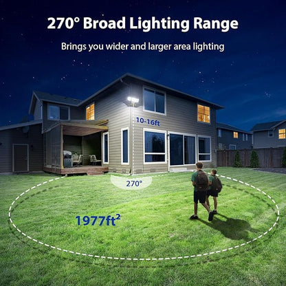 iMaihom 150W Motion Sensor Light Outdoor, 15000LM 6500K LED Security Floodlights, 3 Adjustable Head Motion Detection Light IP65 Waterproof for Yard Garage White 2pack