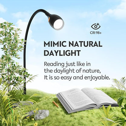 acegoo Wall Mounted Minimalist Bedside Reading Light, Wooden Headboard Mount Flexible Gooseneck Book Light, Handy Lamp Head Switch, CRI 98+ 4000K LED, Powered by USB