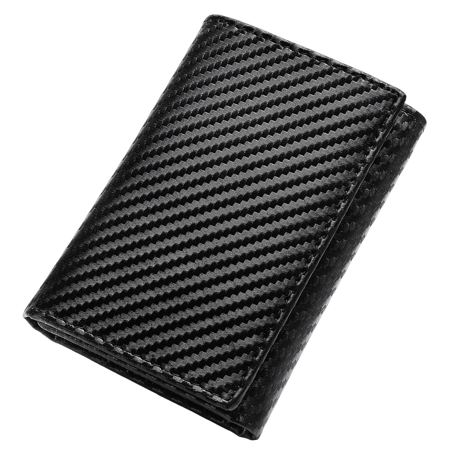 LOUEBICA Leather Trifold Wallet for Men RFID Blocking Minimalist Front Pocket Wallets with ID Window