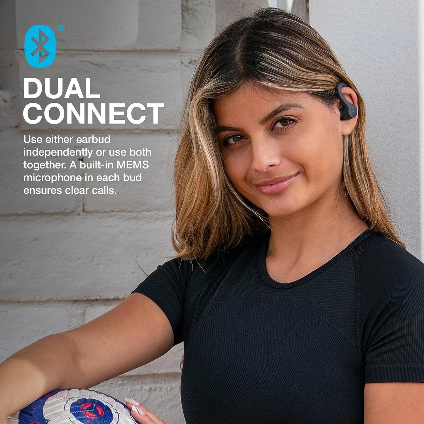 JLab Go Air Sport, Wireless Workout Earbuds Featuring C3 Clear Calling, Secure Earhook Sport Design, 32+ Hour Bluetooth Playtime, and 3 EQ Sound Settings (Graphite/Black)