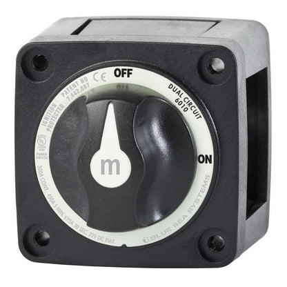 Blue Sea Systems Mini Dual Circuit Battery Switch, Black, 6010200 m‑Series