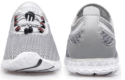 DOUSSPRT Men's Water Shoes Quick Drying Sports Aqua Shoes Grey Size 10