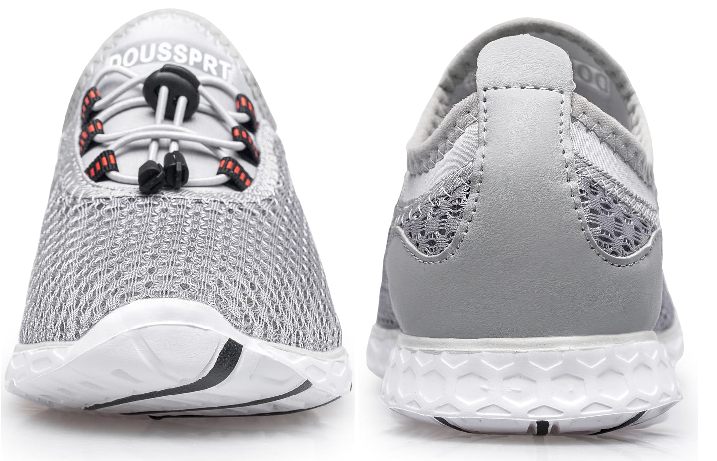 DOUSSPRT Men's Water Shoes Quick Drying Sports Aqua Shoes Grey Size 11