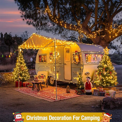 JMEXSUSS 400 LED Christmas Tree Lights with Remote, 132ft Warm White String Lights for Outside, 8 Modes Outdoor Indoor Twinkle Light for Christmas Tree Garden Porch Yard Holiday Decor