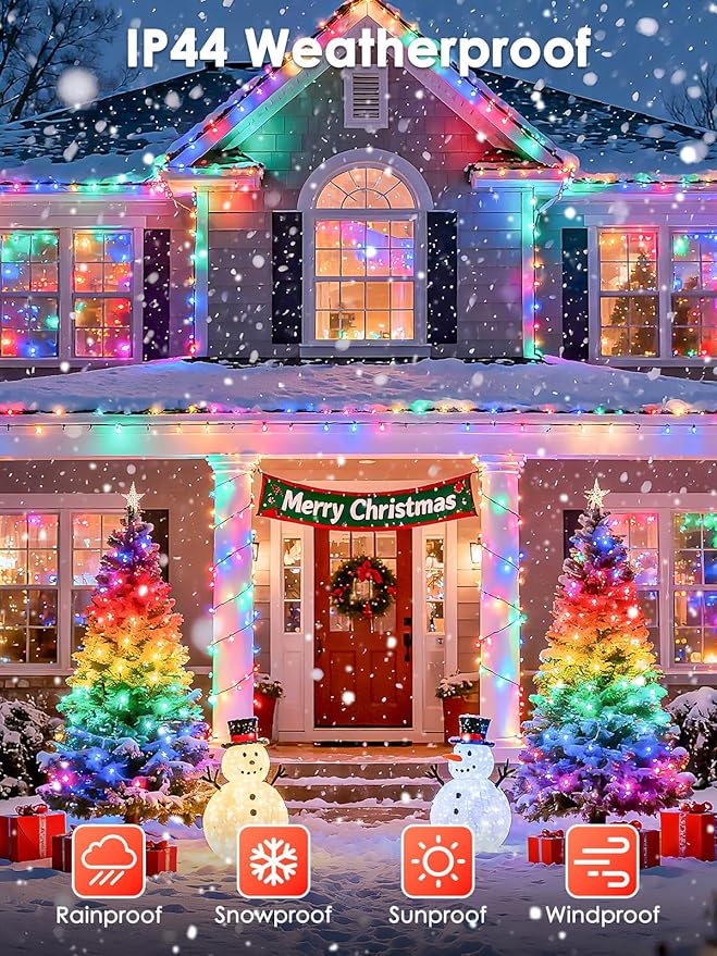 Voice Control Connectable 2PK 164FT 400LED Christmas String Lights Indoor Outdoor with Remote | Smart Twinkle Fairy String Lights 12 Modes & Timer for Xmas Tree Decor (Multicolor)