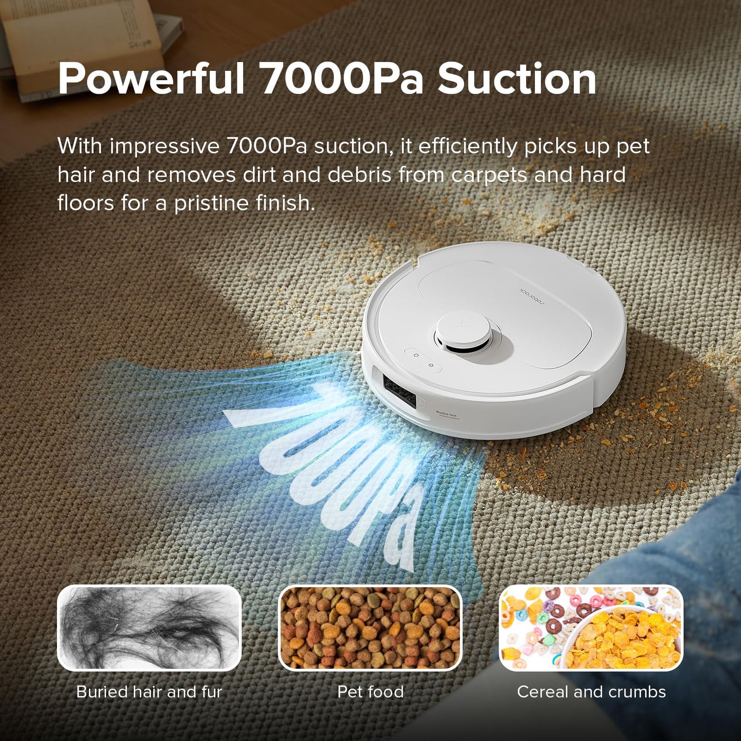 roborock Qrevo Series Robot Vacuum and Mop, 8000Pa Suction, Upgraded from Qrevo S, Anti-Tangle Brushes, Smart Obstacle Avoidance, Auto Mop Washing, All-in-One Dock, 200RPM Spinning Mops, Black(QV 35A)