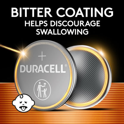 Duracell 2032 Lithium Battery, 2 Count (Pack of 1), Child Safety Features, Compatible with Key Fob, Tea Light Candles and Other Devices, CR2032 Battery