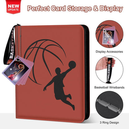 Basketball Card Binder 720 Pocket, Sports Card Binder with Card Display Design, Premium Card Holder with Sports Pattern Wristband Fit for Basketball Cards 2026