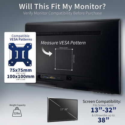 VIVO Extra Tall Single Monitor Desk Mount, 39 inch Pole VESA Stand for 13 to 32 inch Screens and up to 38 inch Ultrawides, Holds 22 lbs, Black, STAND-V011