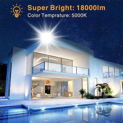STASUN LED Flood Light Outdoor, 200W 18000lm Outdoor Lighting, 5000K Daylight White, Adjustable Heads, IP66 Waterproof Outside Security Floodlights for Yard, Court, Stadium, Parking Lot