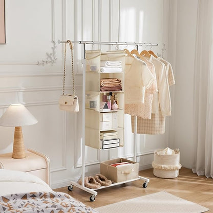 MAX Houser 5 Shelf Hanging Closet Organizer, Space Saver, Cloth Hanging Shelves
