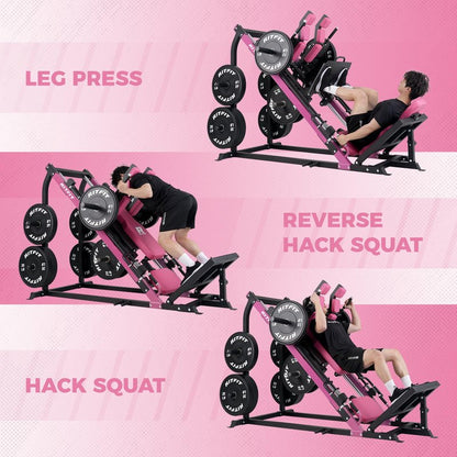 RitFit 3-in-1 Leg Press Hack Squat Machine for Home Gym, 1500LB Capacity, Compact Space-Saving Design with Multiple Hack Squat & Leg Press Angles