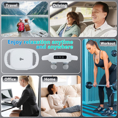 6 Head Massage Gun Deep Tissue with 9 Levels & 9 Modes, Electric Massager Tool for Legs, Arms, Waist, Back, Buttocks - Full Body Muscle Pain Relief, Ideal Gifts for Women, Men, Mom, and Dad