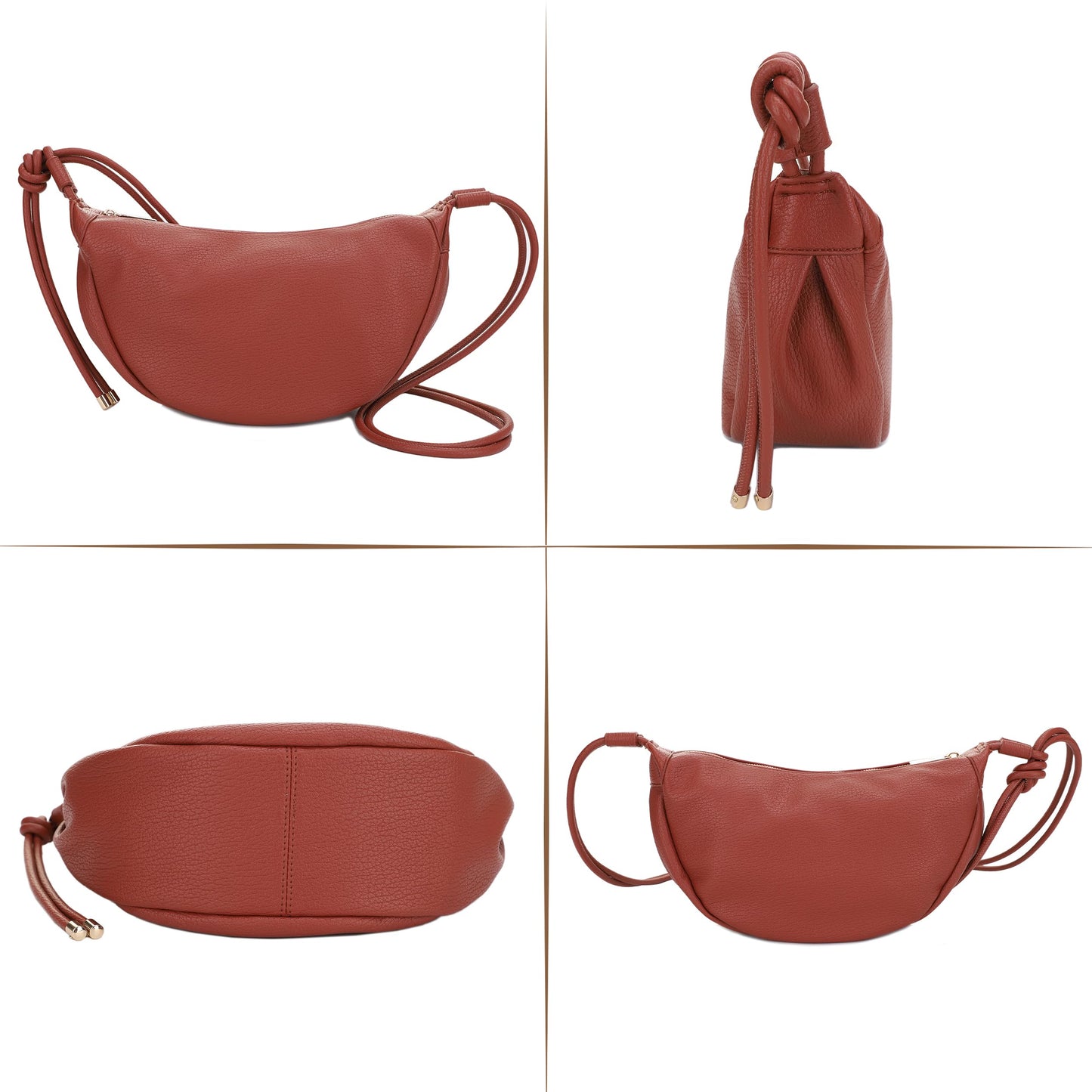 Mali+Lili Hobo Shoulder Bag for Women, Hobo Leather purses, Aria Convertible Crossbody Bags for Women, Women's Shoulder Handbags, Everyday Crossbody Purse, Cognac