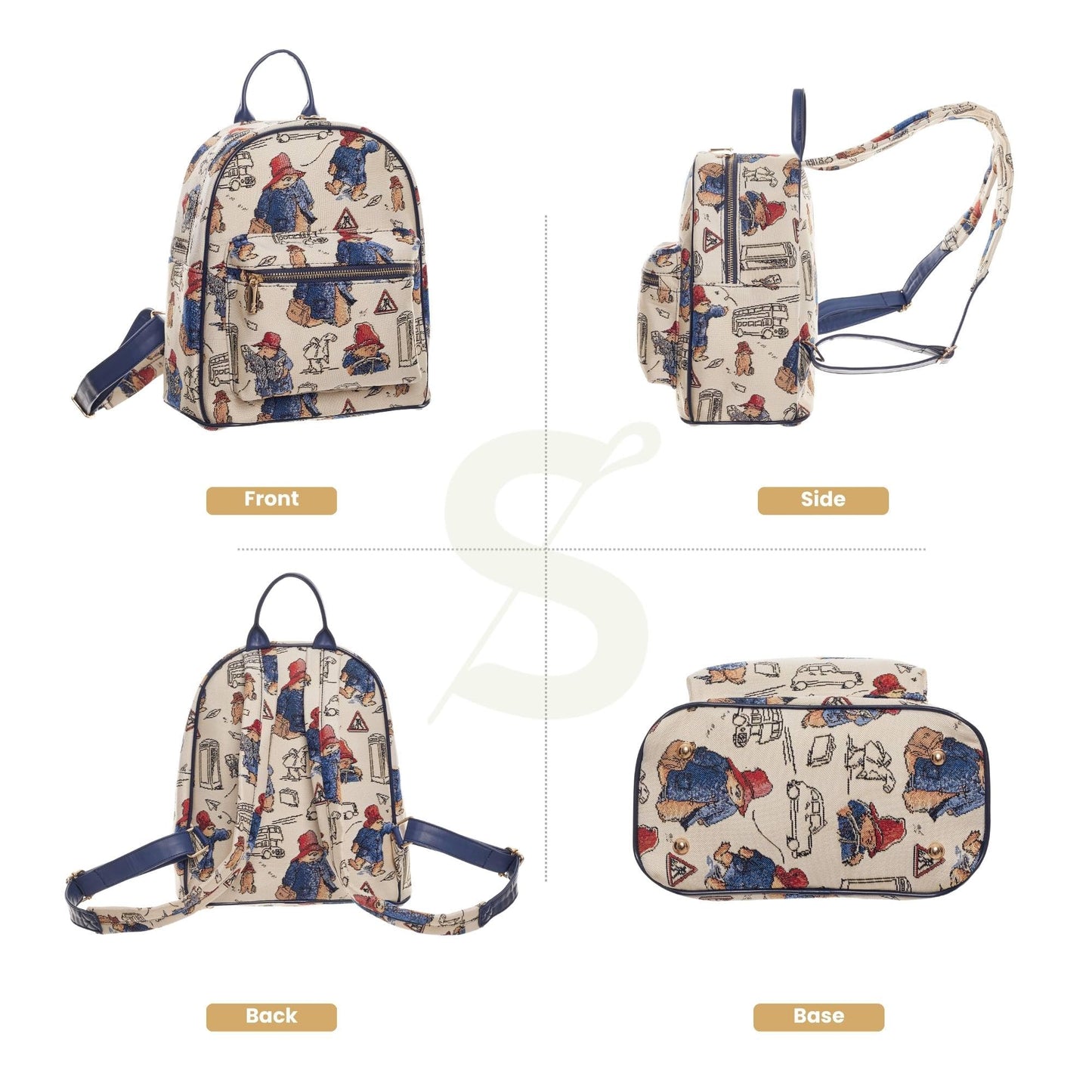 Signare Tapestry Women Backpack Rucksack Casual Daypack With Paddington Bear Design (DAPK-PADD)