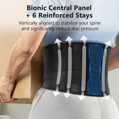 Comforband Copper-Infused Back Support Brace – Lightweight Lumbar Belt with 6 Supportive Stays for Lower Back Pain Relief, Muscle Spasms, Strains, Arthritis, and Sciatica – for Men and Women (XXL)