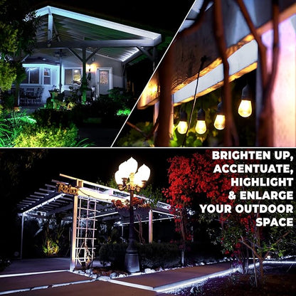 WYZworks 3312LEDs 300ft LED Outside Rope Lights, Outdoor ETL Certified Waterproof Permanent 360 Degree Light Emitting, Flexible Tube, Connectable, Christmas Palm Tree Exterior Landscape, Cool White