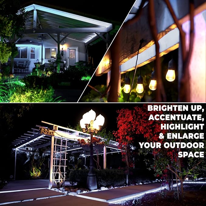 WYZworks 108LEDs 10ft LED Outside Rope Lights, Outdoor ETL Certified Waterproof Permanent 360 Degree Light Emitting, Flexible Tube, Connectable, Christmas Palm Tree Exterior Landscape, Cool White