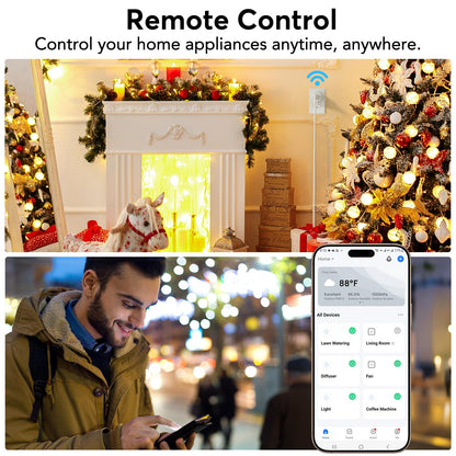 EIGHTREE Smart Plug, Smart Home WiFi Outlet Compatible with Alexa & Google Home, Smart Socket with Remote Control & Timer Function, 2.4GHz WiFi Only