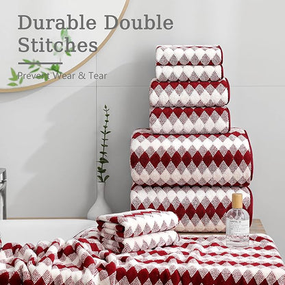 8 Piece Bathroom Towel Set |2 Oversized Bath Towels, 2 Hand Towels, 4