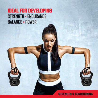 RBX Cement Kettlebell with Shock-Proof Plastic Coating for CrossFit Training