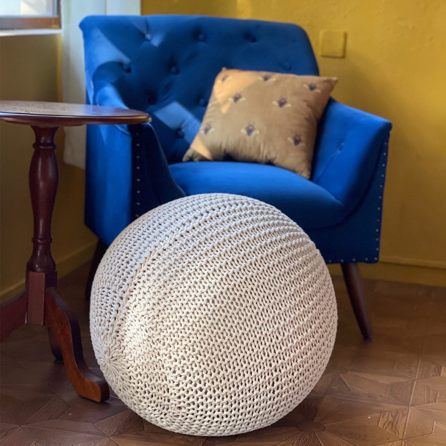 ART pinecone Yoga Ball Chair Cover - Cotton Rope Cover for Exercise, Birthing, Stability, Fitness, Balance, Pilates Ball (65 cm/26" Off White)